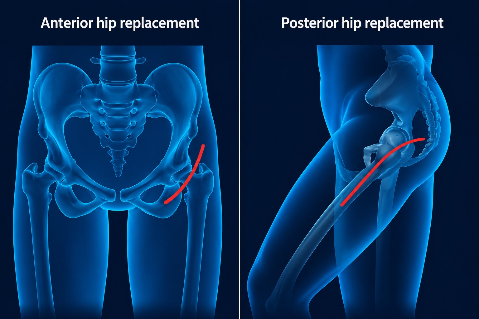 Anterior vs posterior hip replacement comparison