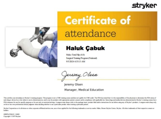 Mako-total-hip-certificate